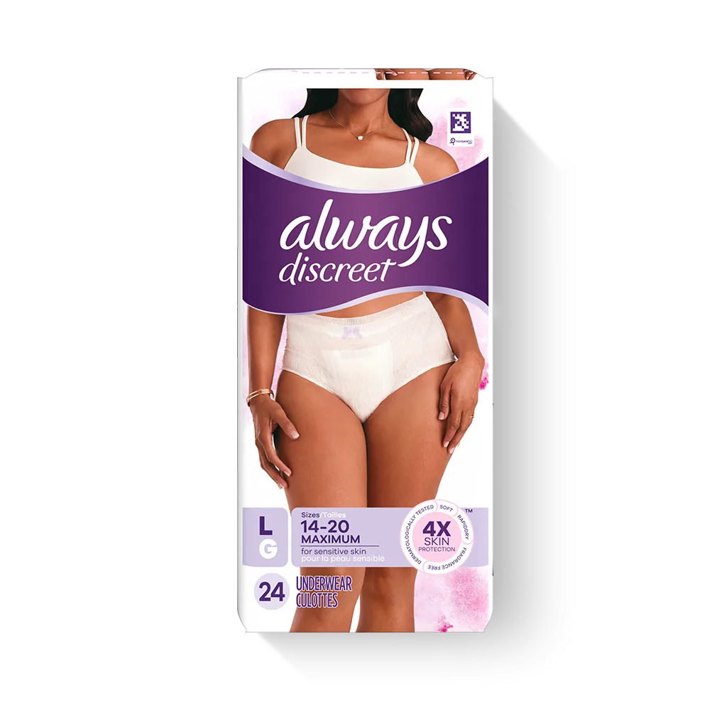Always Discreet for Sensitive Skin Maximum Plus Underwear Large 24ct