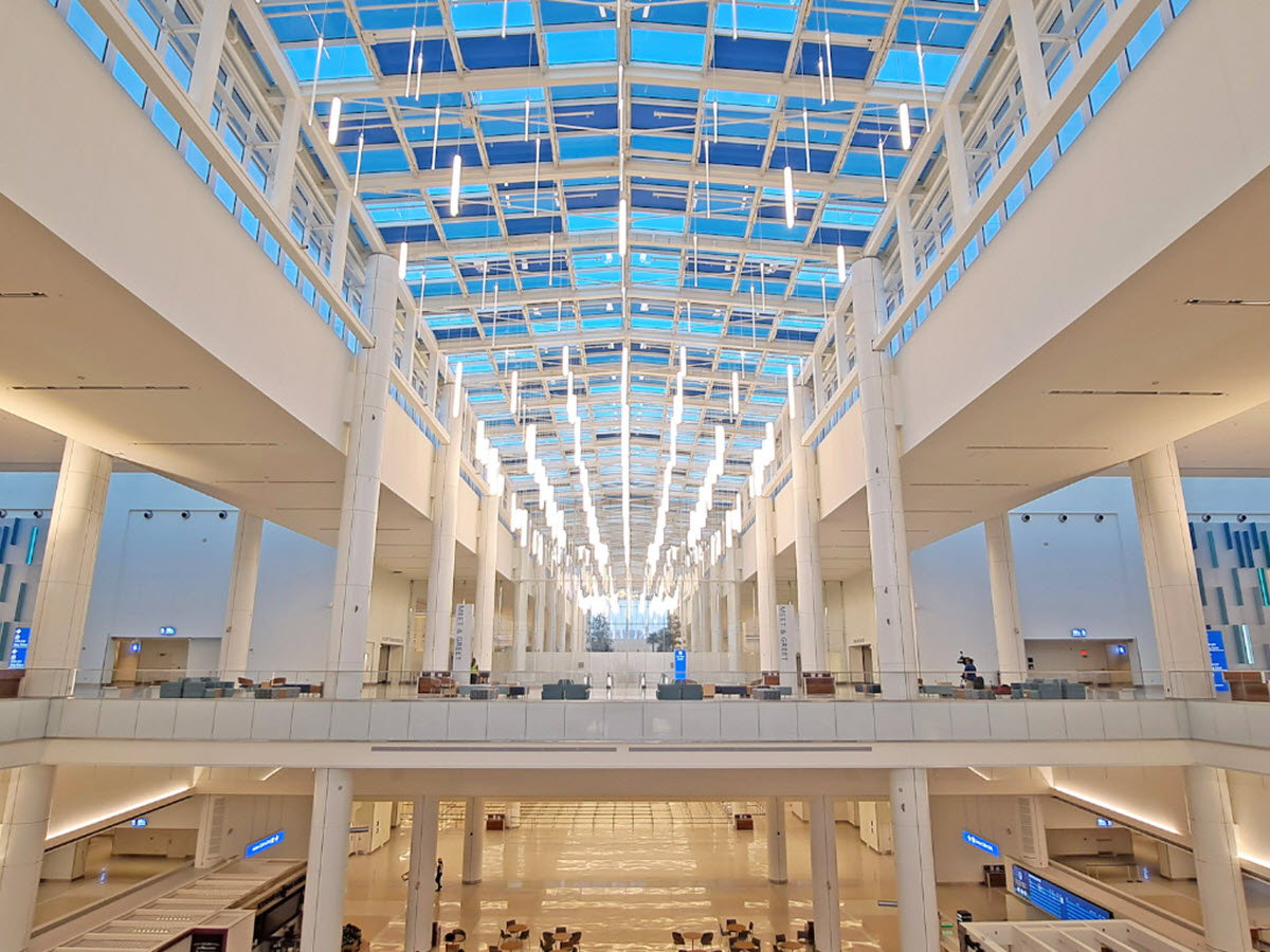 Terminal C glass celling.