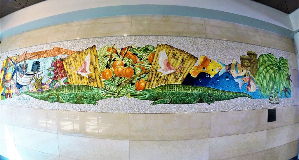 Artist: Paul Goodnight
Details: 2000, 5 by 27 feet, Polished natural stone and vitreous ceramic
Collection: GOAA Art Collection
Location: Gate 112