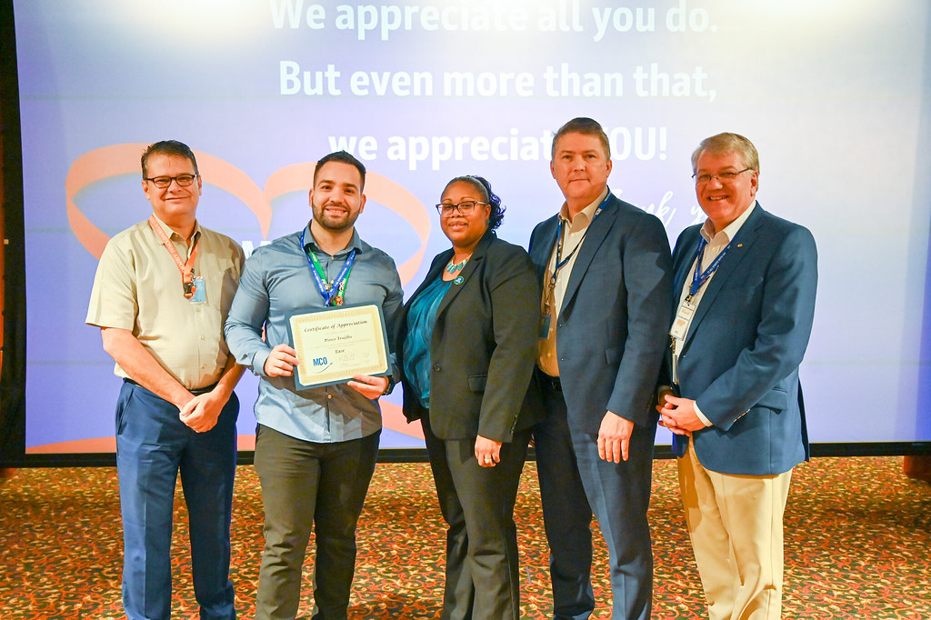 January 2024 Employee Recognition Brunch group photo with Kevin J. Thibault, GOAA CEO.