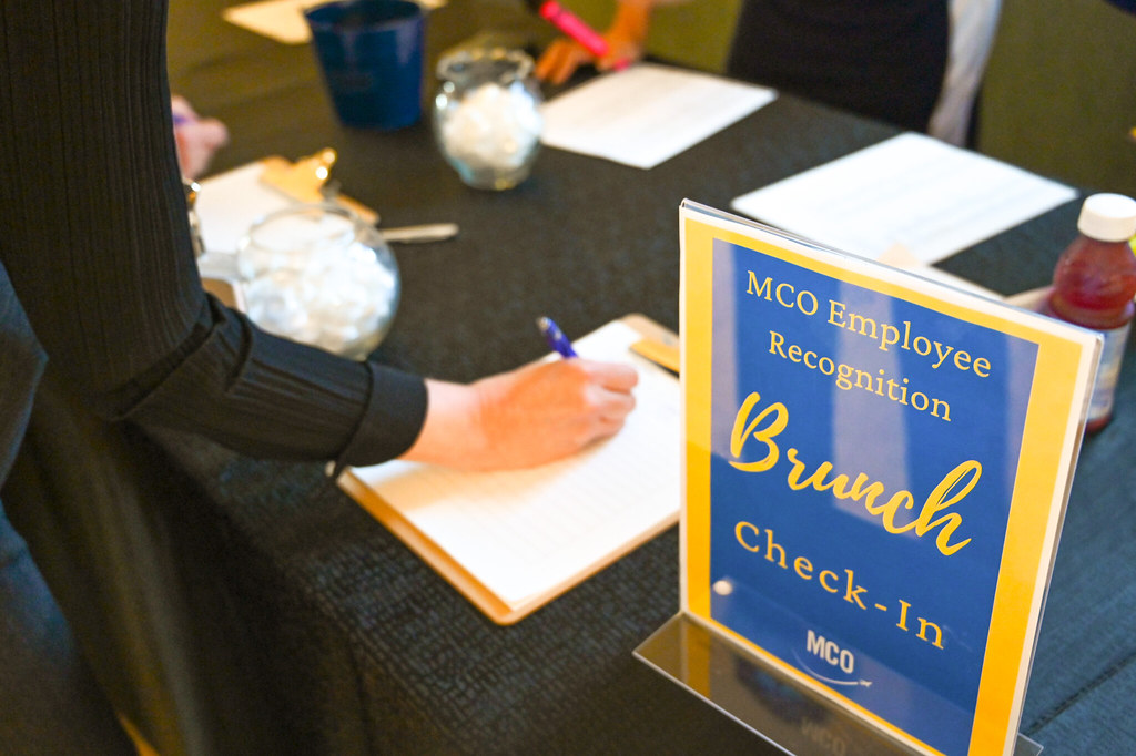 January 2024 Employee Recognition Brunch brunch check in.