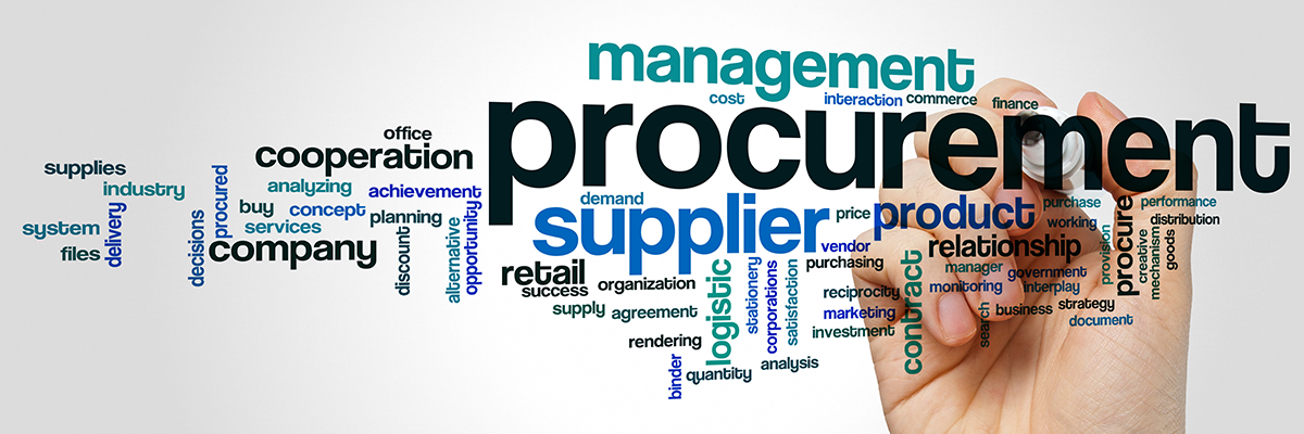 Illustration with the word Procurement on top of a hand.