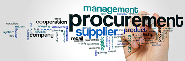 Illustration with the word Procurement on top of a hand.