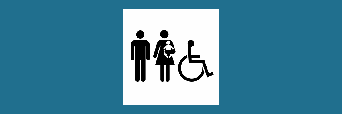 Companion care restroom icon.
