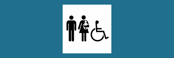 Companion care restroom icon.