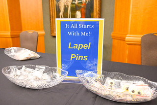 January 2024 Employee Recognition Brunch it all starts with me lapel pins.