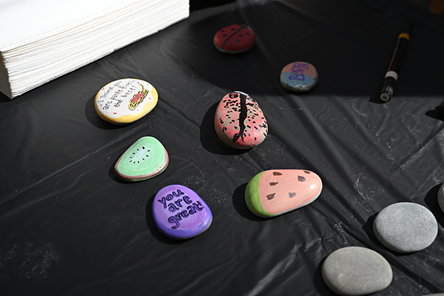 2025 World Kindness Day photo of some painted rocks on a table. One rock says, "You are great!"