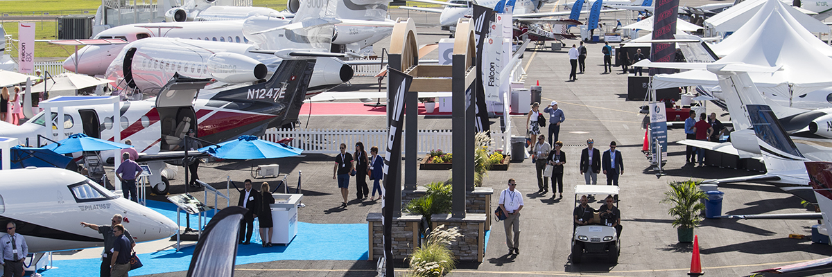 In 2009, planes on display at ORL. Orlando hosted the static display for the National Business Aviation Association convention.