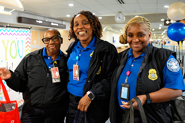 2025 Federal Airport Employee Appreciation Day group photo of three people.