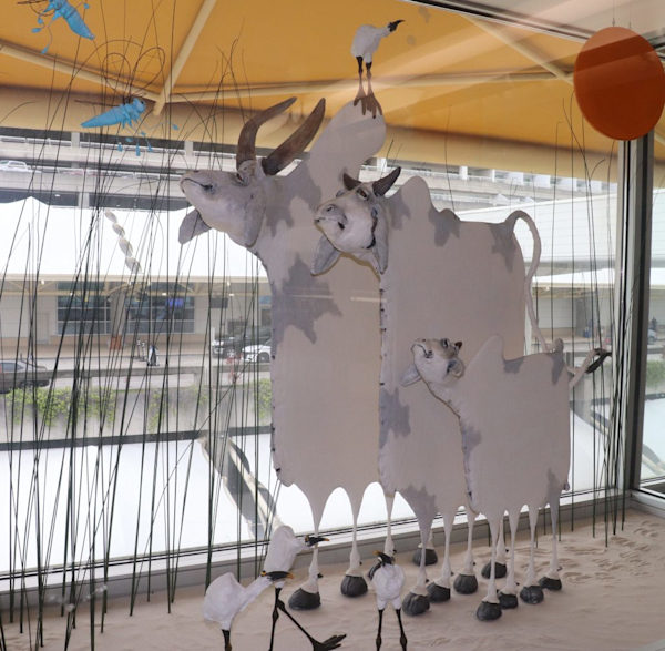 Artist: Todd Warner
Details: 1992, Mixed media sculptural installation
Collection: GOAA Art Collection
Location: Level 3, East & West