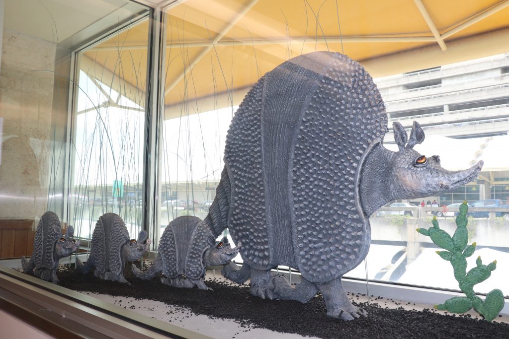 Artist: Todd Warner
Details: 1992, Mixed media sculptural installation
Collection: GOAA Art Collection
Location: Level 2, East & West