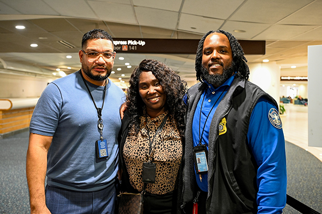 2025 Federal Airport Employee Appreciation Day group photo of three people.