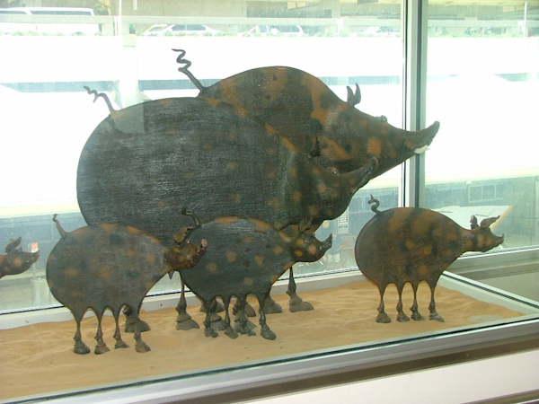 Artist: Todd Warner
Details: 1992, Mixed media sculptural installation
Collection: GOAA Art Collection
Location: Level 1, East & West