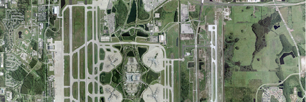 2003 aerial photo of the Fourth parallel runway (17L/35R.