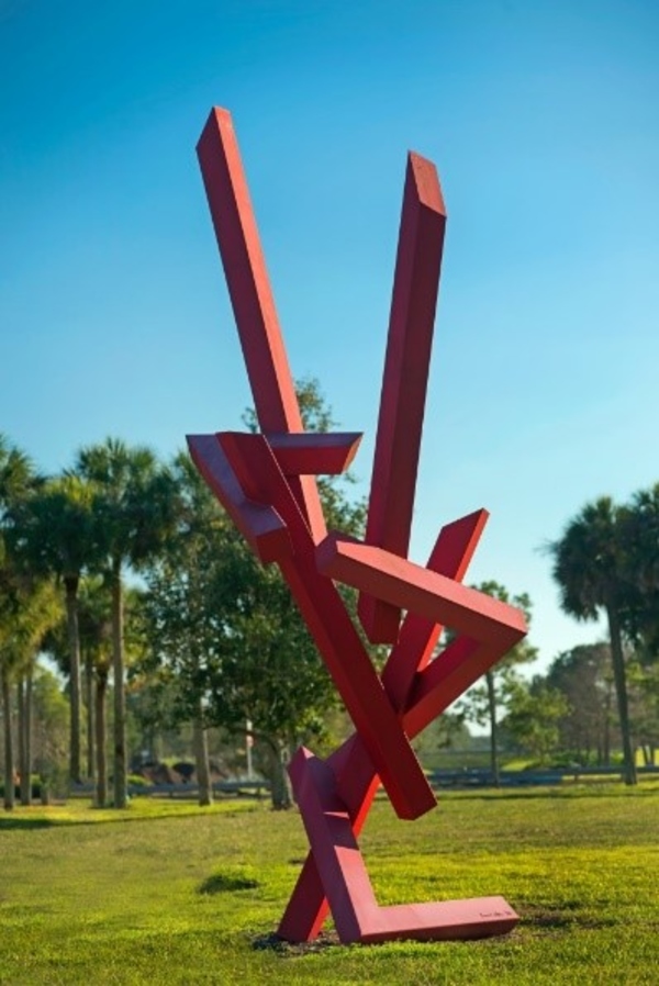 Artist: Ernest Shaw
Details: 1981, 18 by 6 feet, Stainless steel sculpture
Collection: GOAA Art Collection
Location: Tradeport Drive