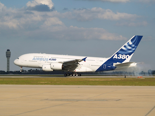 2007 photo of the world’s largest passenger plane, the A380, making its first southeast U.S. landing at MCO.