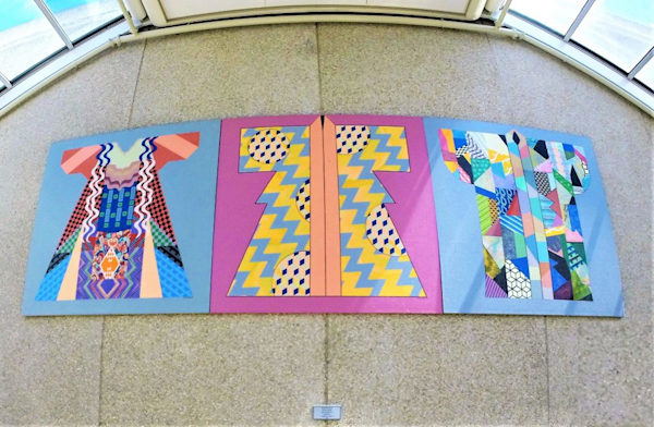 Artist: Miriam Schapiro (1923-2015)
Details: 1981, 8 by 21 feet, Acrylic on canvas
Collection: GOAA Art Collection
Location: Terminals A & B, Level 3, Security Checkpoint for Gates 1-59