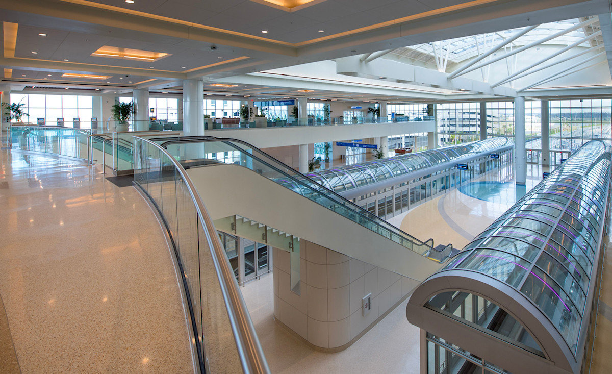 Looking down at Terminal Link boarding area in Terminal C.