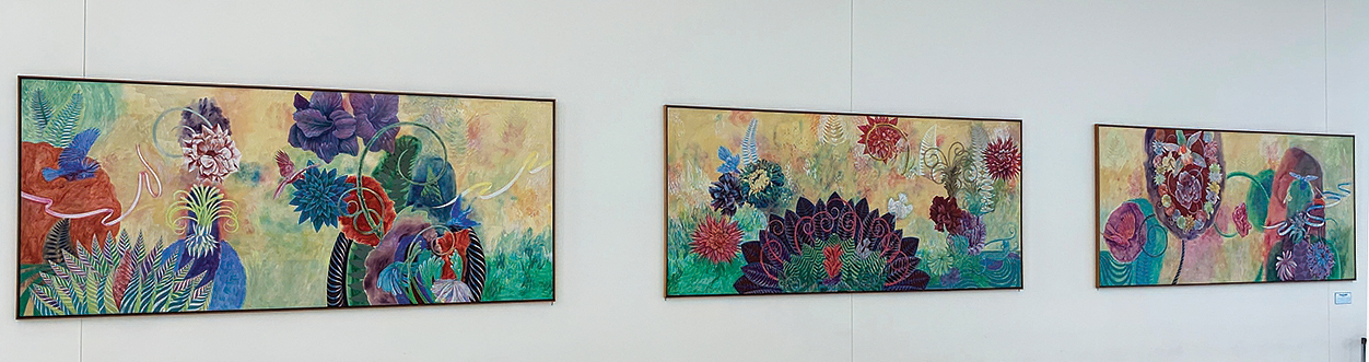 Artist: Steve Lotz
Details: 1981, 8.5 by 57 feet, Acrylic on canvas
Collection: GOAA Art Collection
Location: International Baggage Claim