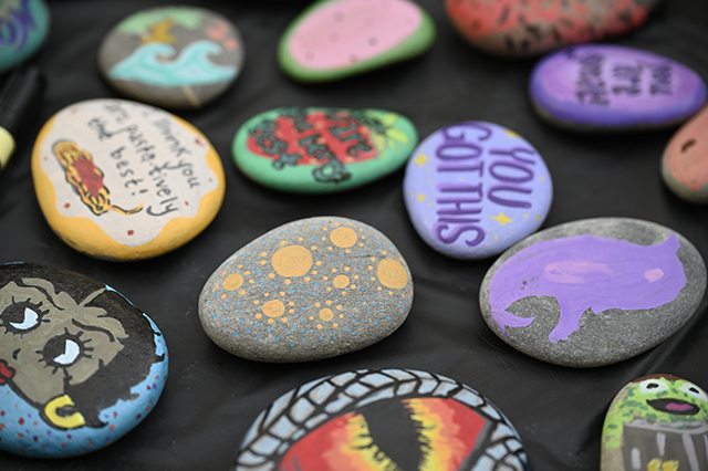 2025 World Kindness Day photo of painted rocks on a table. One rock says, "You Got This."