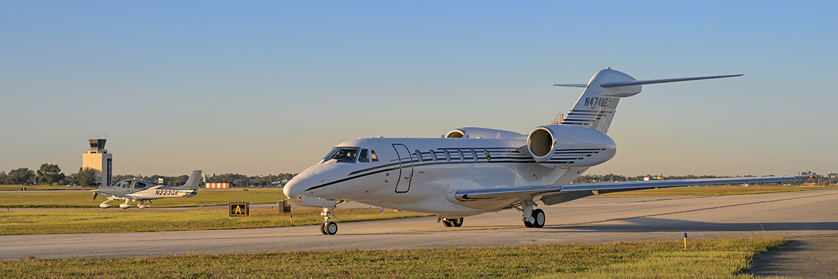 In 2014, planes on display at ORL. Orlando hosts the static display for the National Business Aviation Association convention.