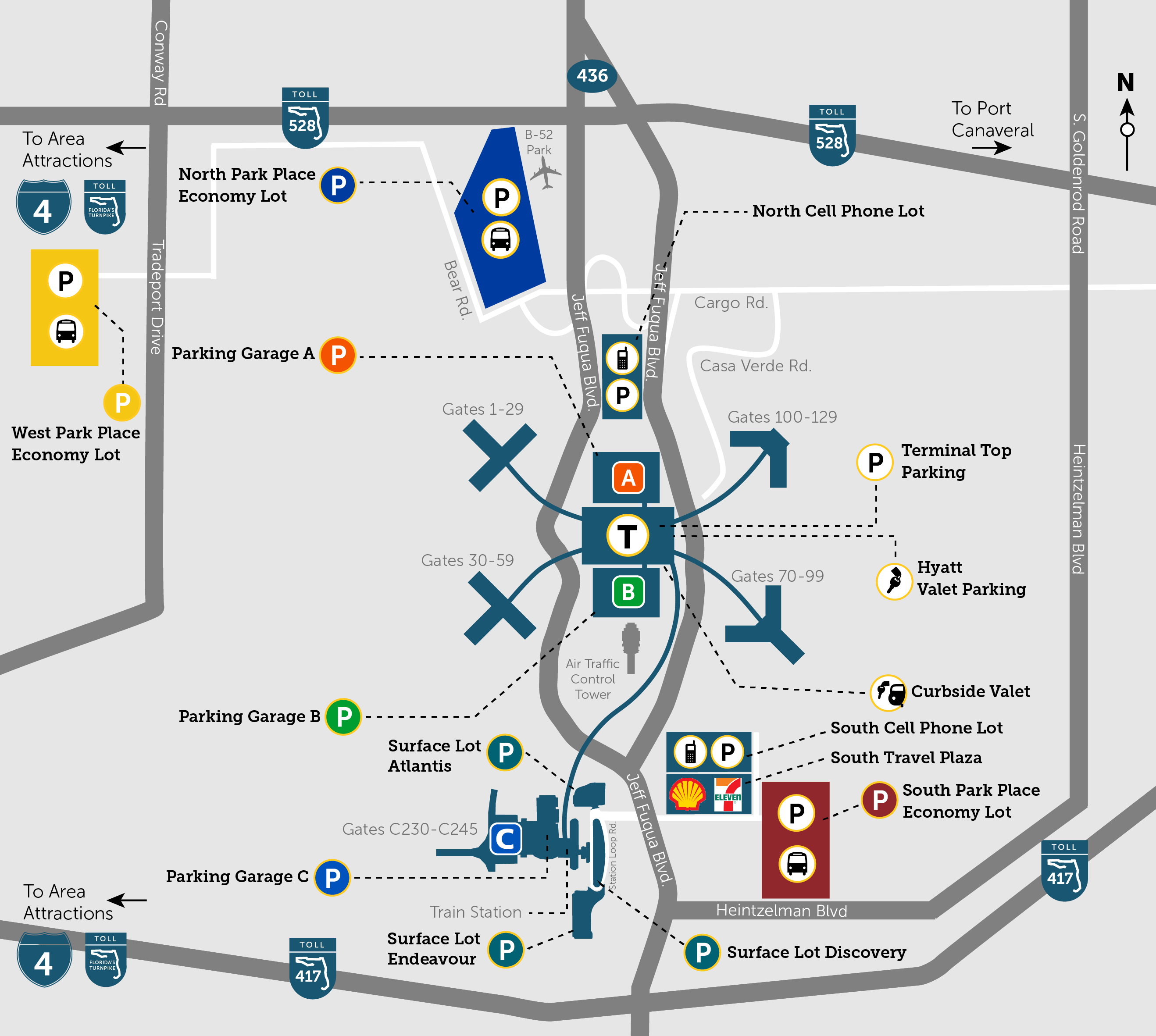 MCO Parking Map