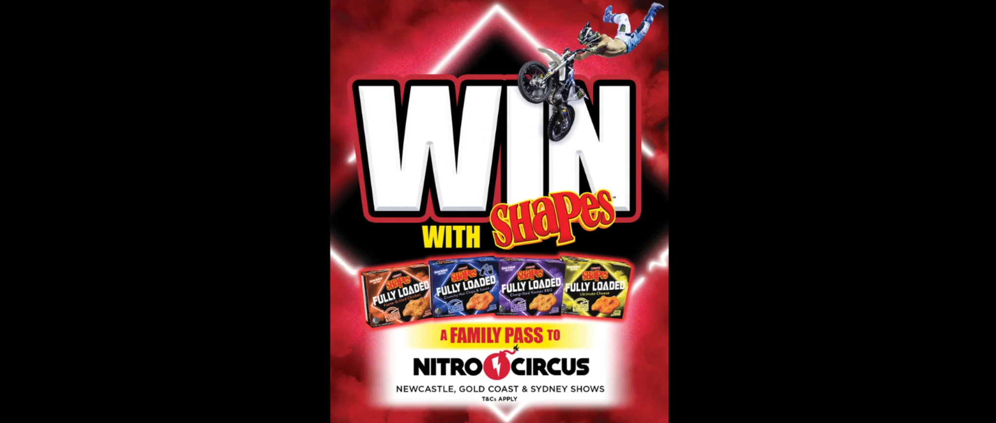 Hero Image Recipe Article - Arnott’s Shapes Nitro Circus Ticket Giveraway