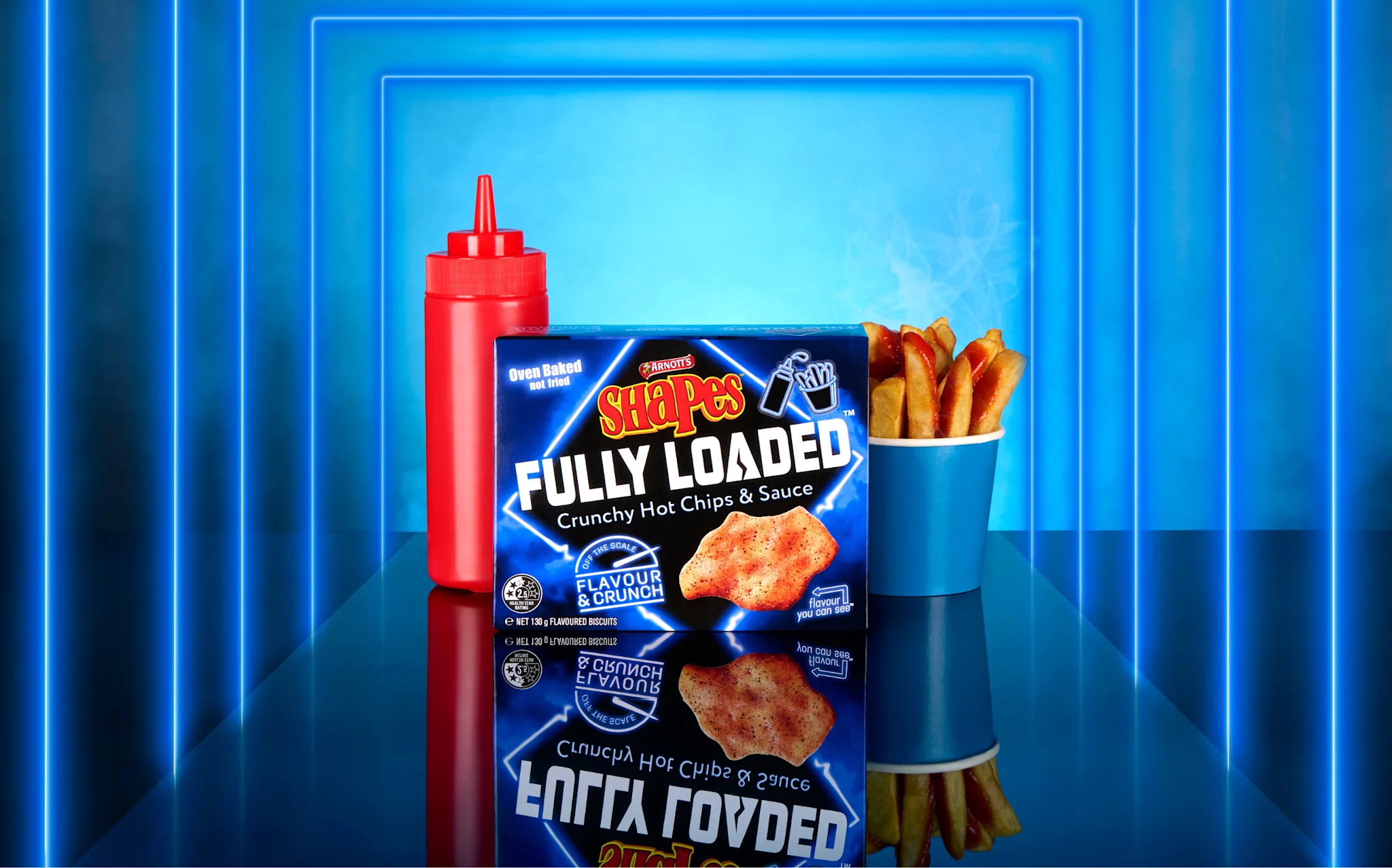 Shapes Fully Loaded Crunchy Hot Chips & Sauce