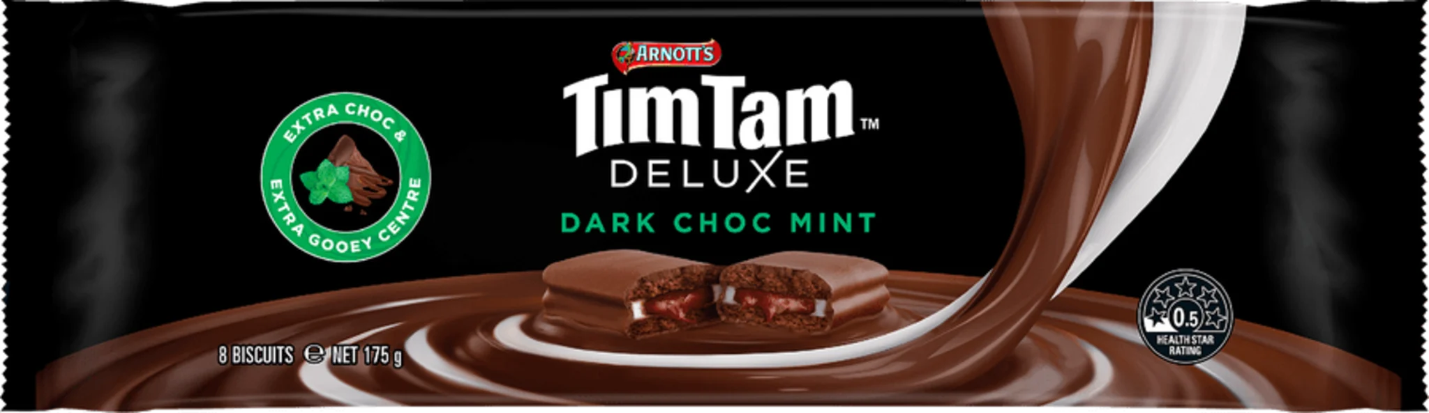 Image of Arnott's Tim Tam Deluxe Dark Chocolate Mint Biscuits