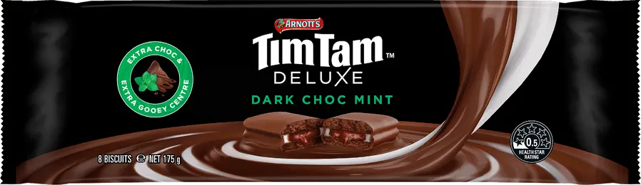 Image of Arnott's Tim Tam Deluxe Dark Chocolate Mint Biscuits
