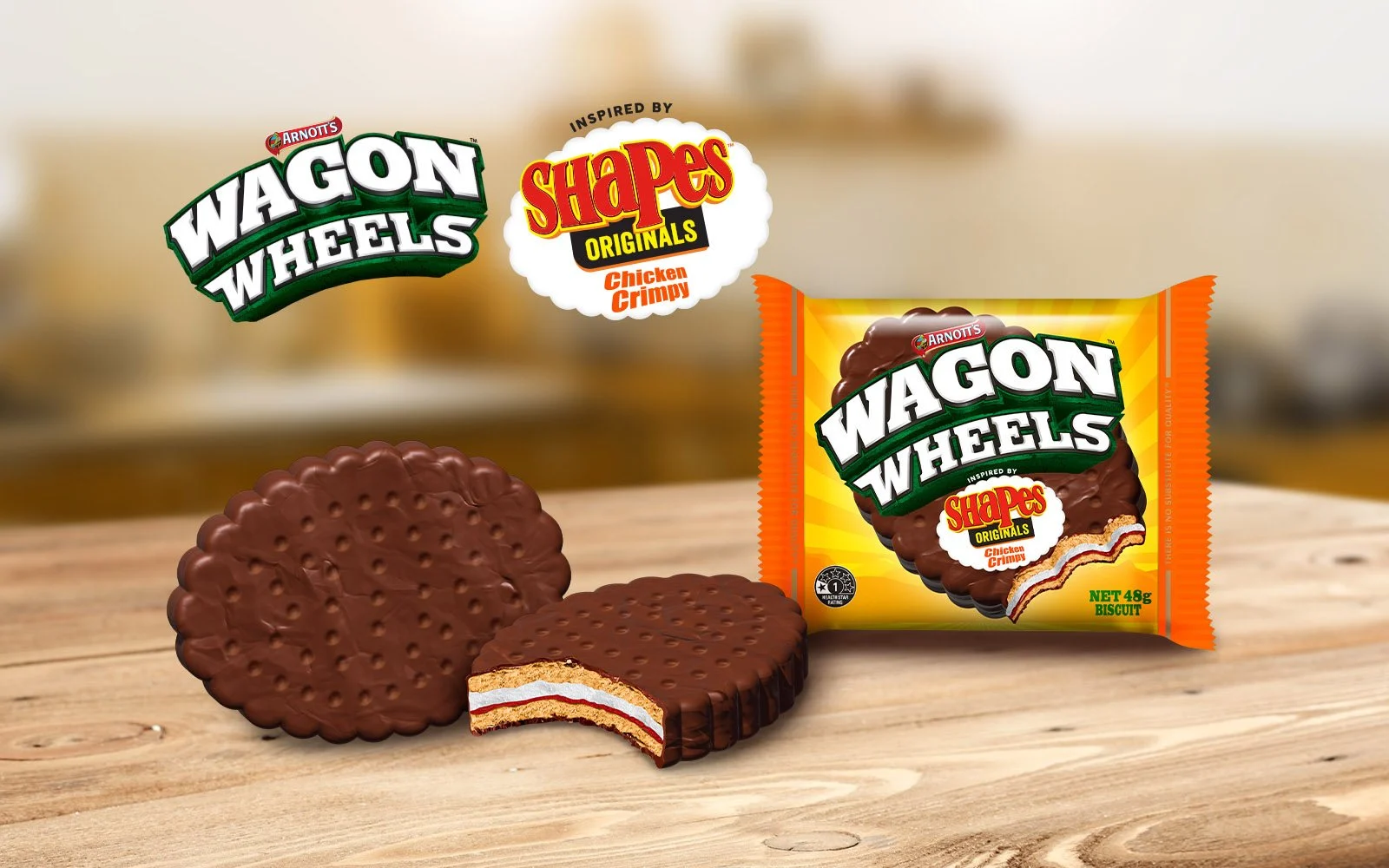 Hero Image Recipe Article - Arnott's Wagon Wheels Inspired by Chicken Crimpy Shapes
