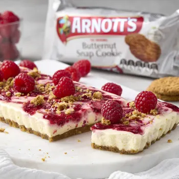 Butternut Snap Raspberry Cheesecake