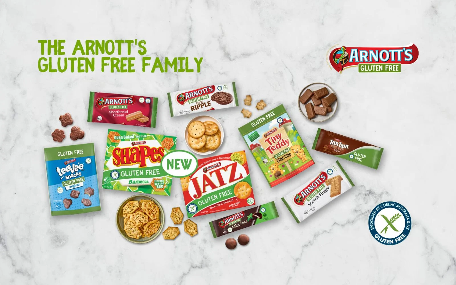 Arnott's Gluten Free Biscuits and Snacks Range