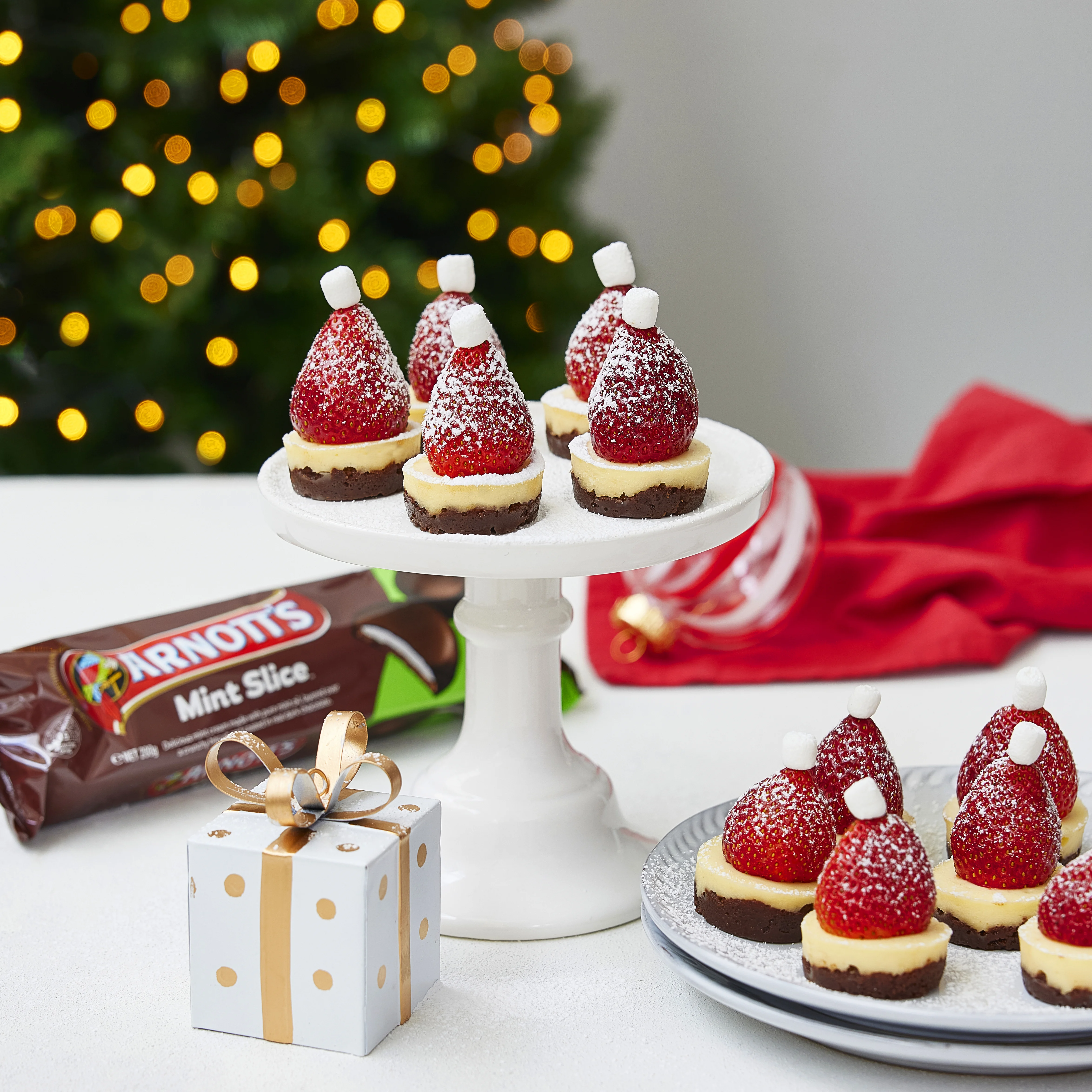 mint-slice-cheesecake-santa-hats