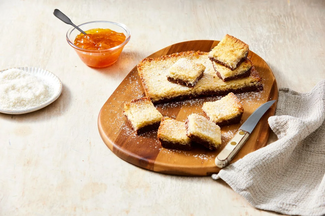 Hero Image Recipe Farmbake Triple Choc Jam and Coconut Slice