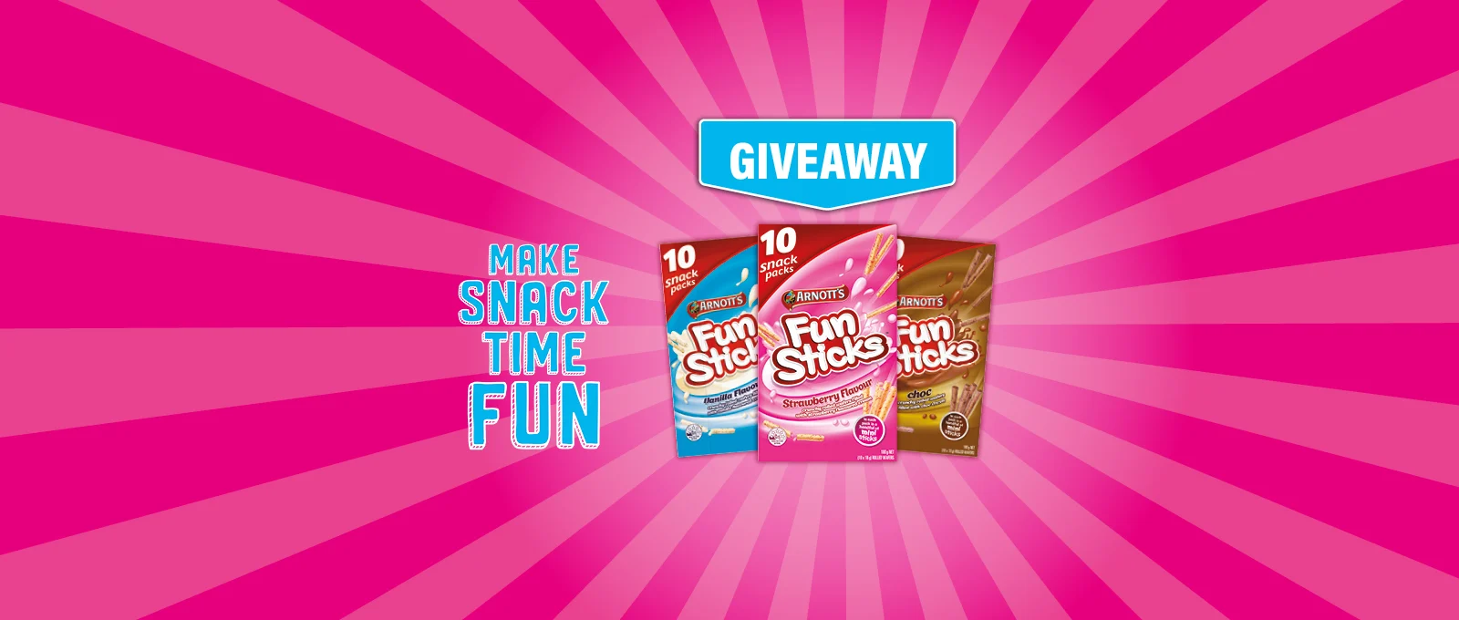 Hero Image Recipe Article - Arnott’s Fun Sticks Giveaway