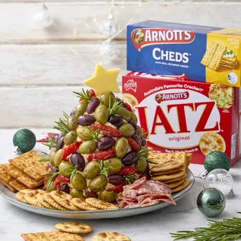Arnott's Cream Cheese Olive Christmas Tree