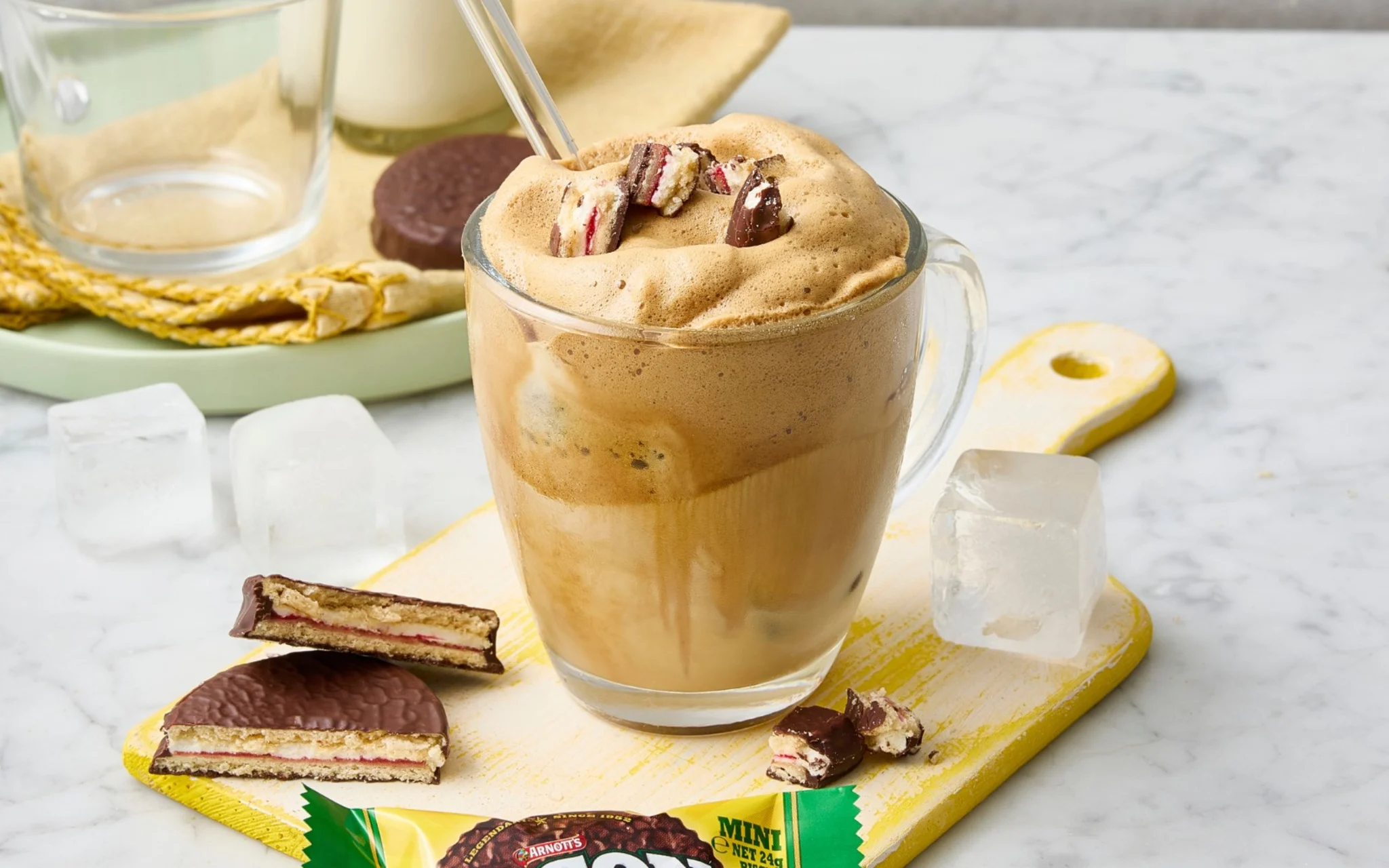 Hero Image Recipe Whipped Coffee with Arnott’s Wagon Wheels