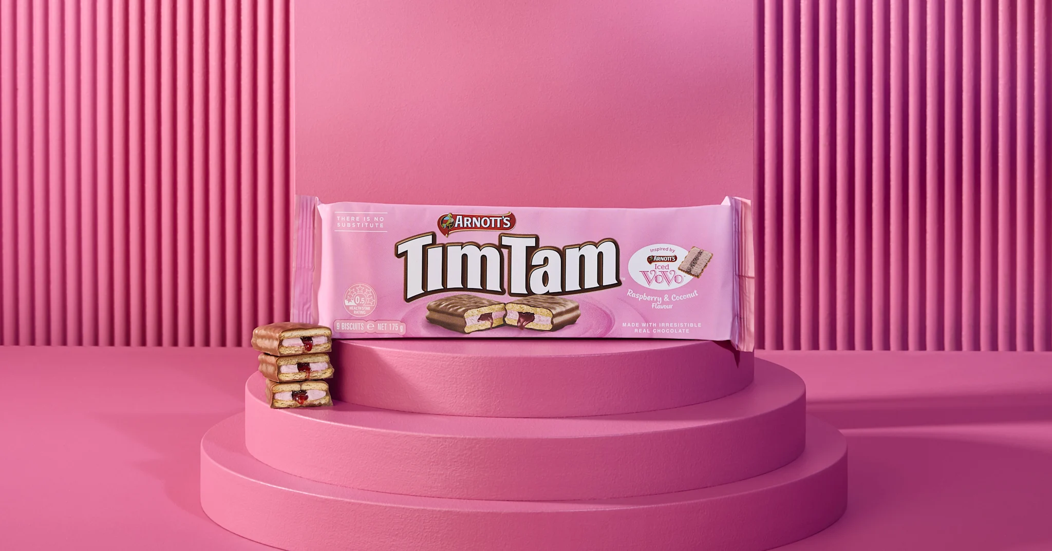 Hero Image Recipe Article - Tim Tam NZ Raspberry & Coconut (Iced Vovo) Social Media Giveaway