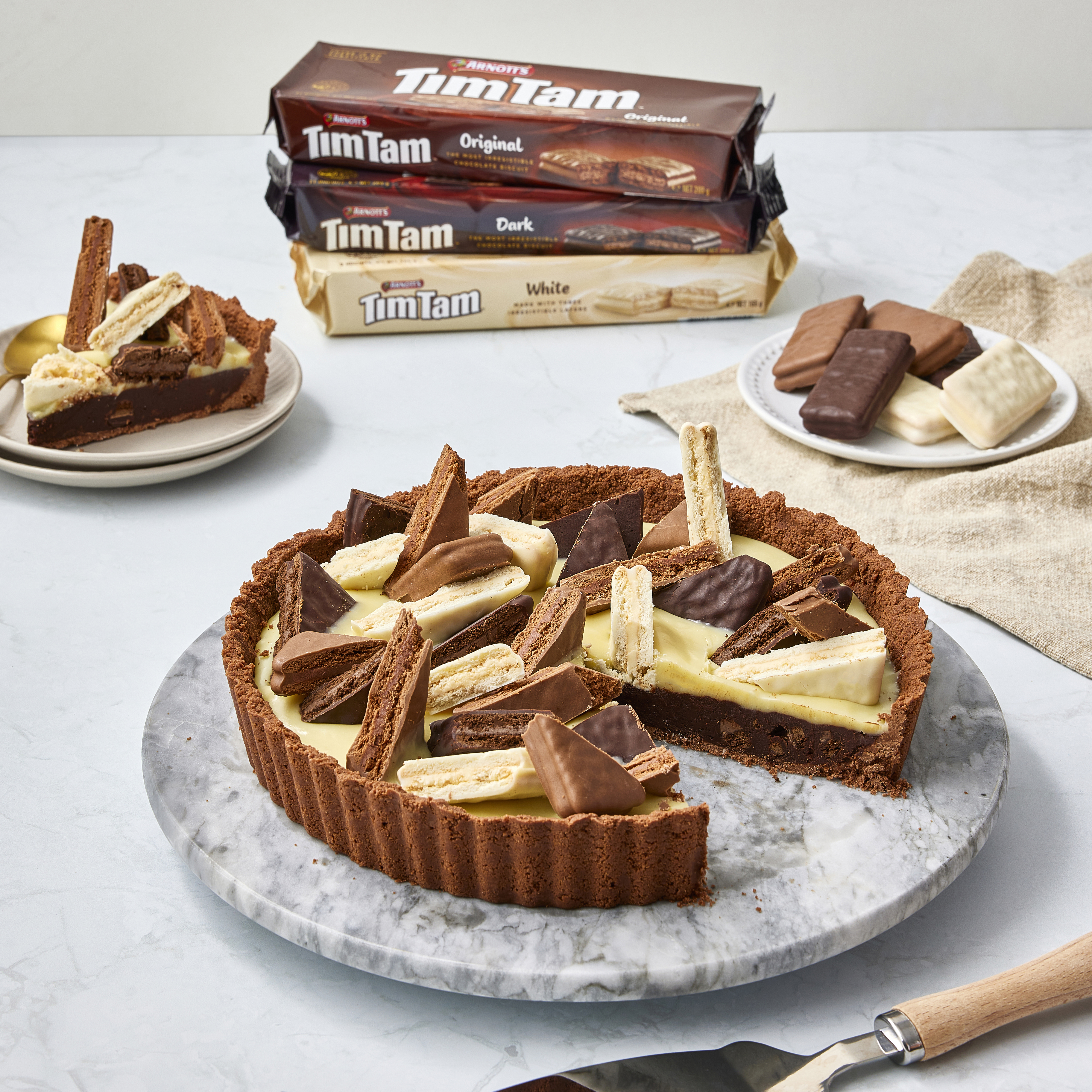 Hero image of the Tim Tam Triple Chocolate Tart recipe 