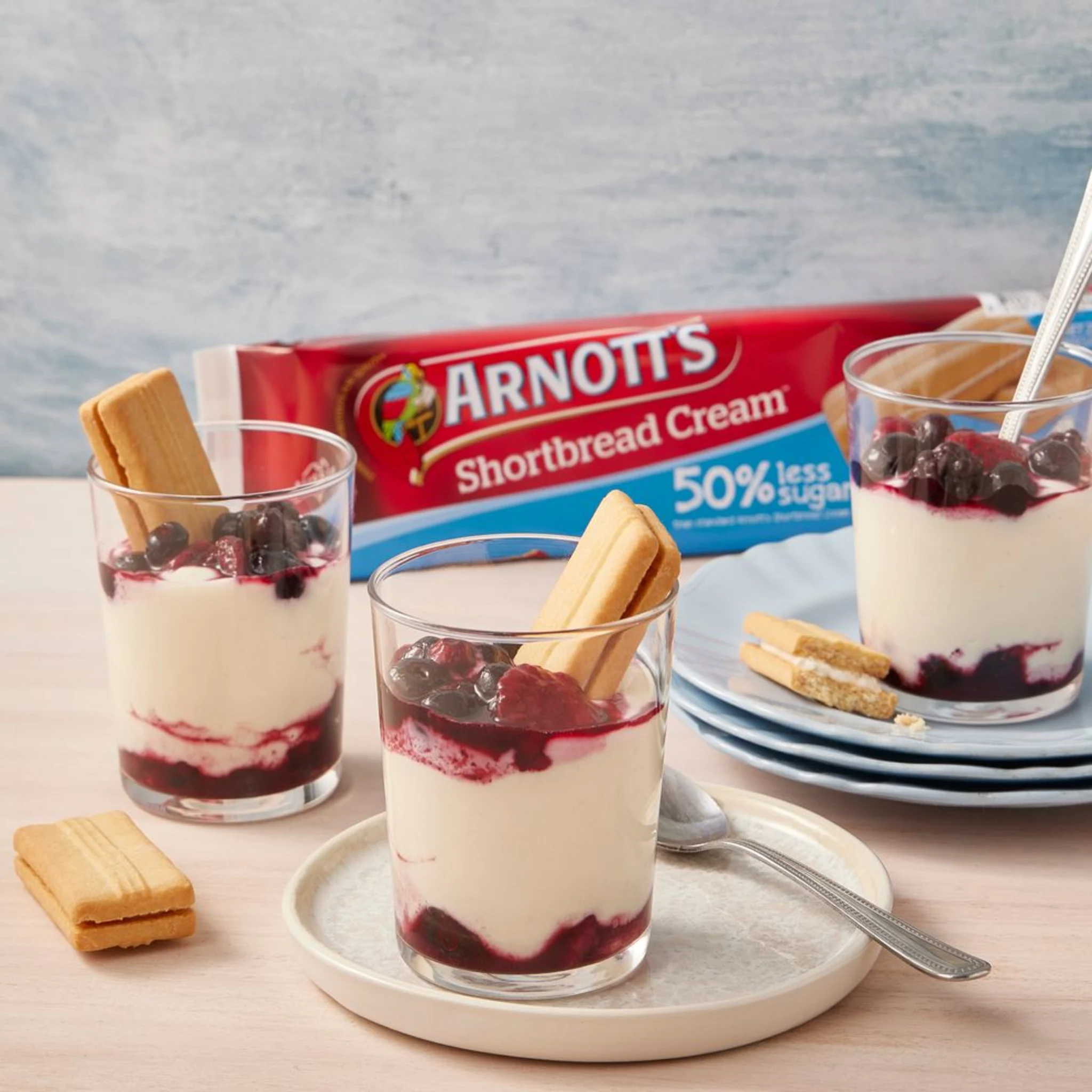 Hero Image Recipe Arnott's Reduced Sugar Shortbread Cream Parfait