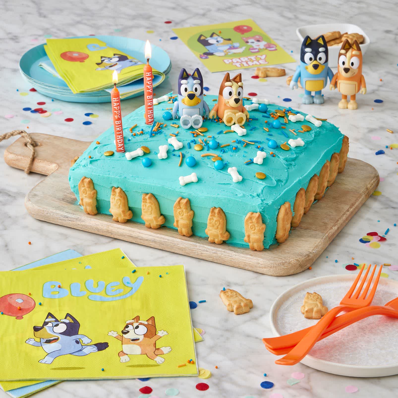 Perfect for kids parties, this Arnott's Bluey Banana Birthday Cake is delicious. 