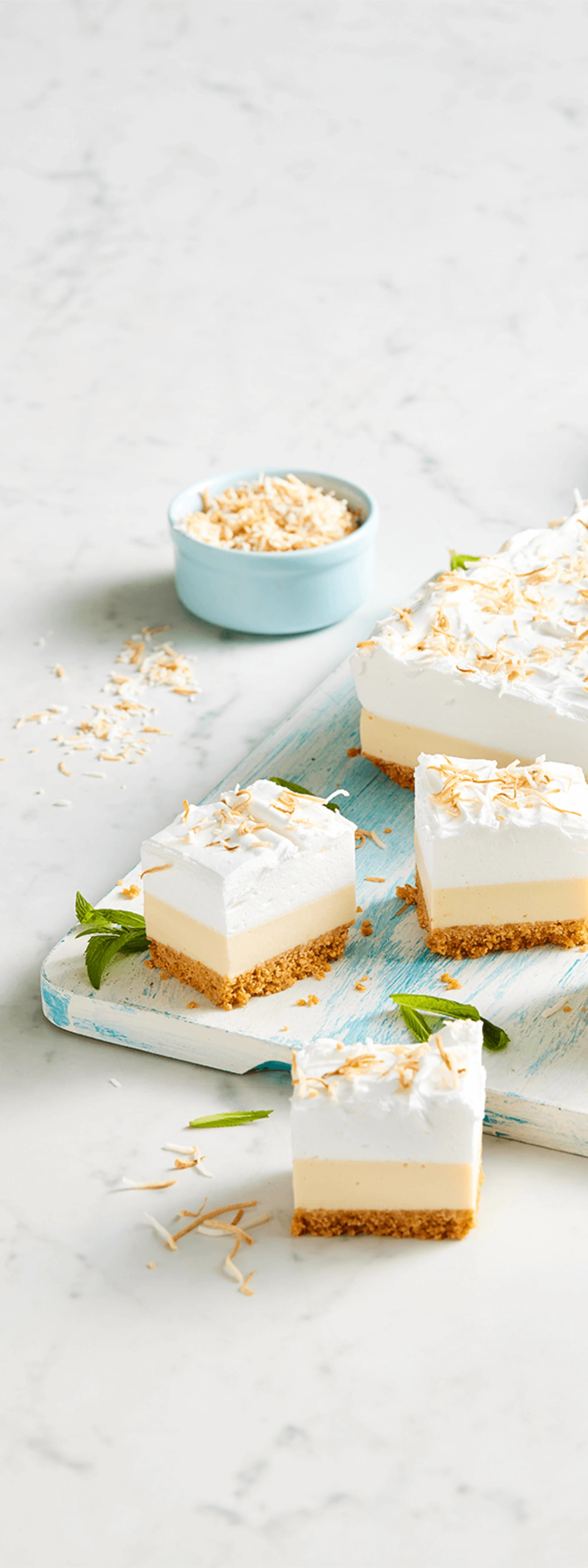 Hero Image Recipe Granita Lemon, Coconut and Marshmallow Slice