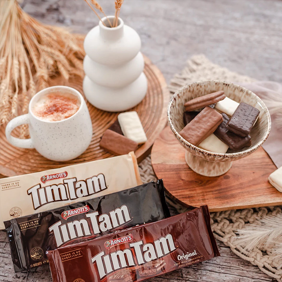 Introducing our newest flavour, Tim Tam VEGEMITE! Two iconic Aussie  favourites have come together to create one mitey delicious biscuit!