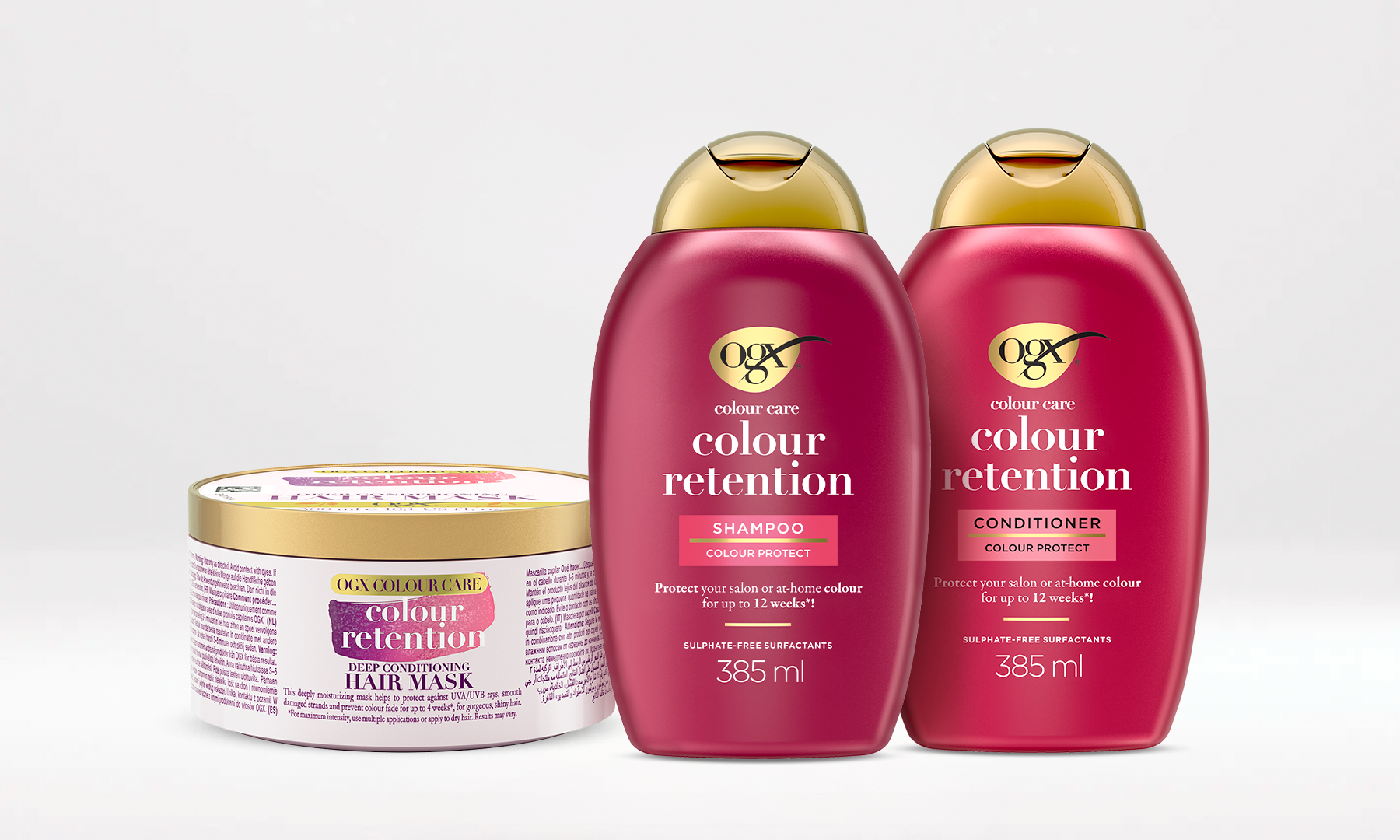 Bodegón de productos de la gama Retención de Color