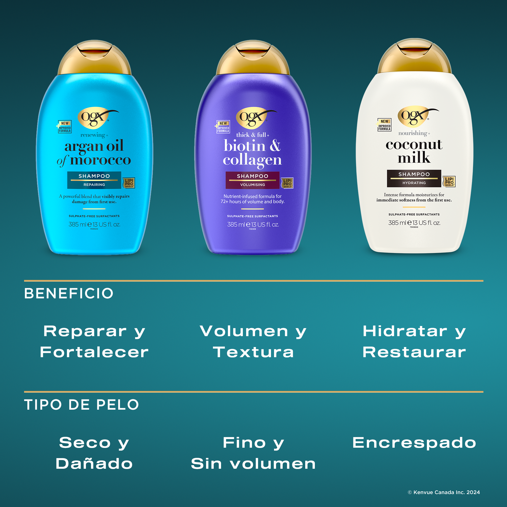 AOM Conditioner 13OZ 385ML beneficios producto OGX
