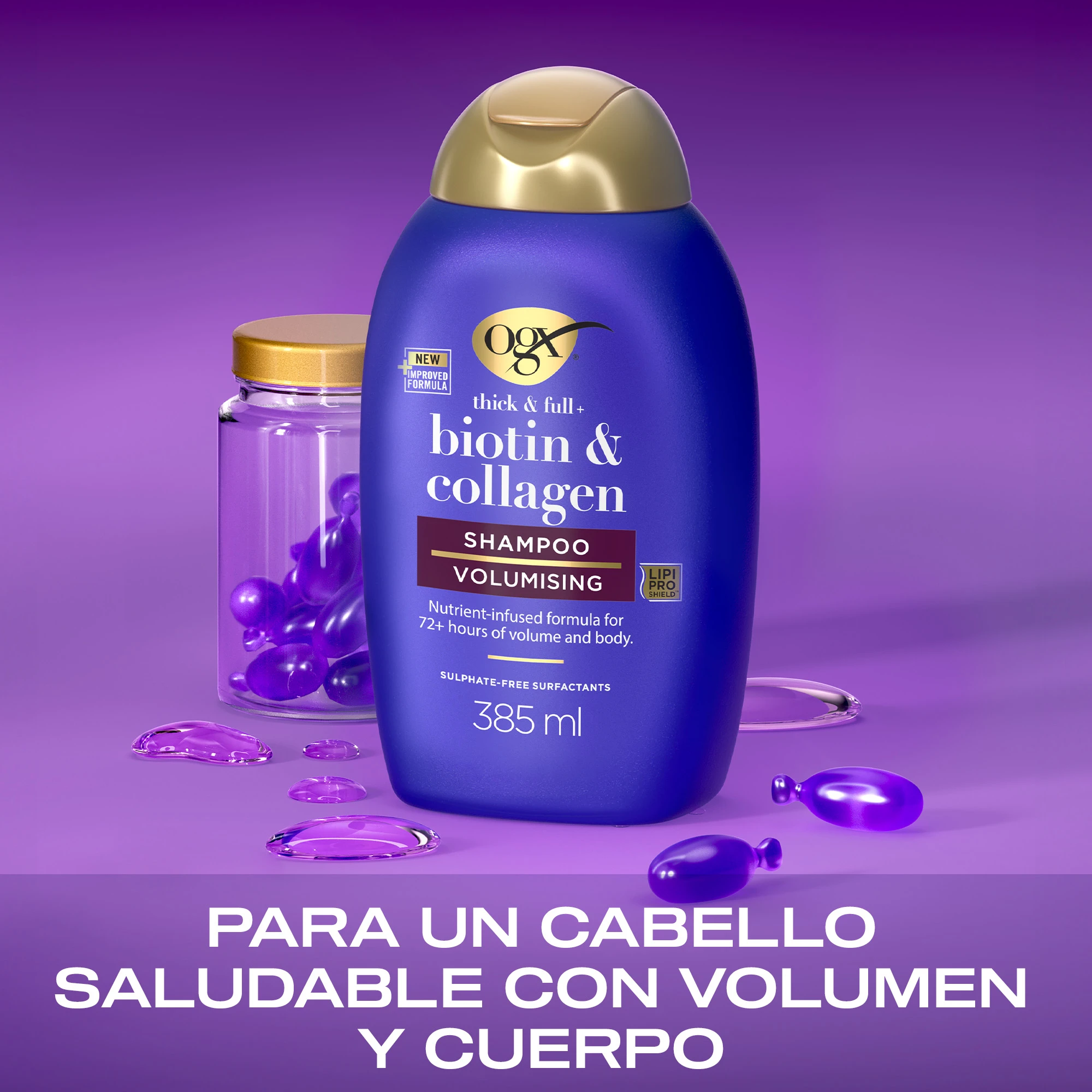 Biotin Collagen Shampoo 13OZ 385ML beneficios producto OGX