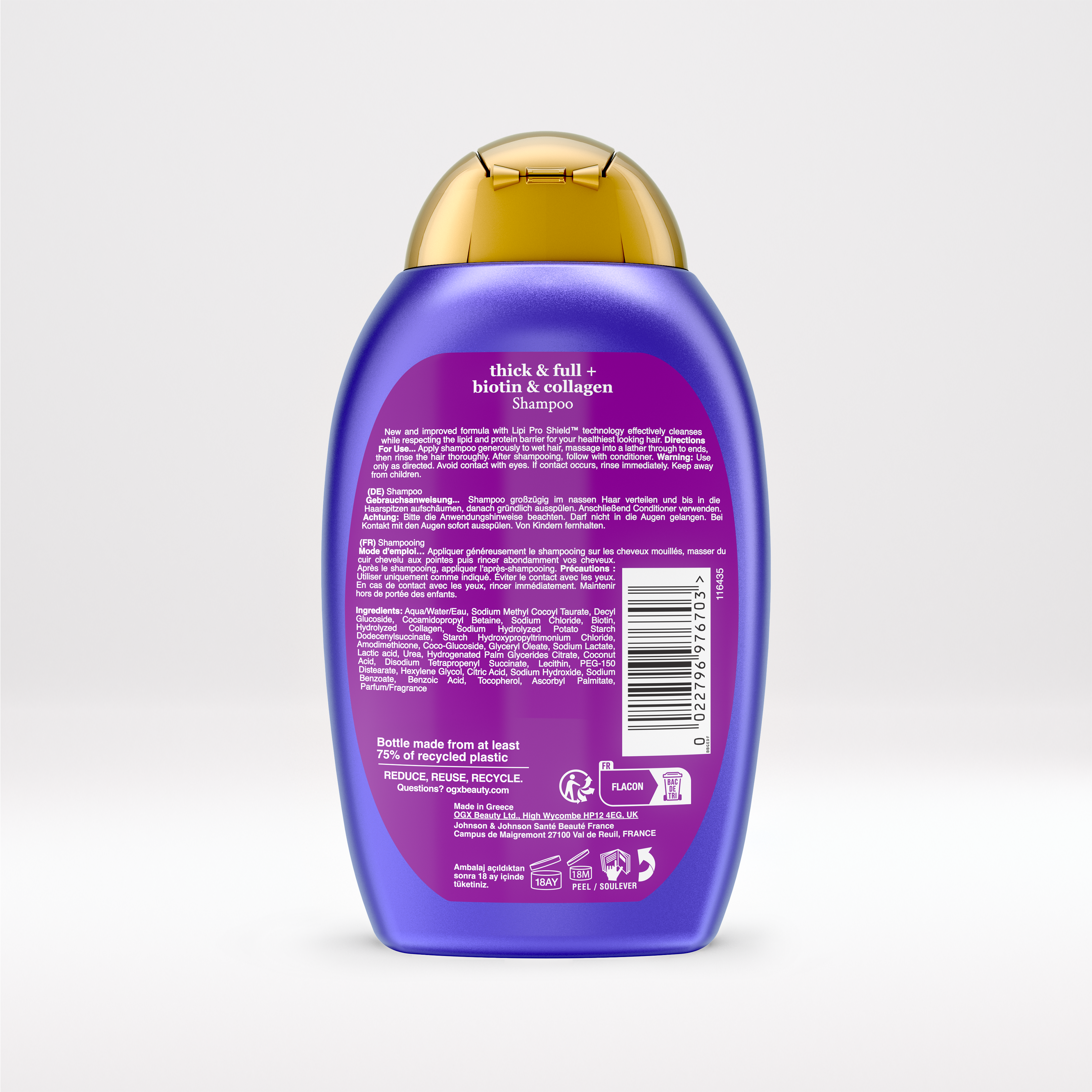 Biotin Collagen Shampoo 13OZ 385ML Image 11 beneficios producto OGX