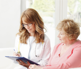 A woman asking advice to a female doctor