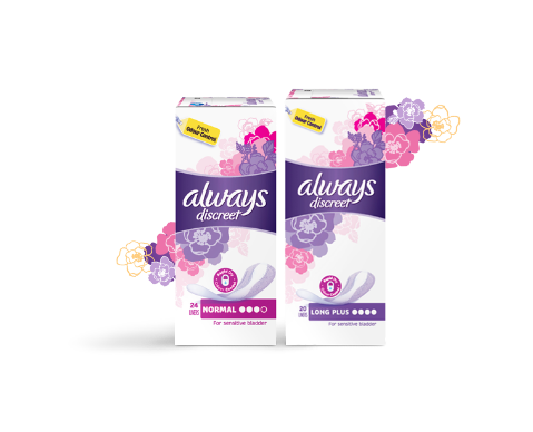 Various packs of Always Discreet Liners available online